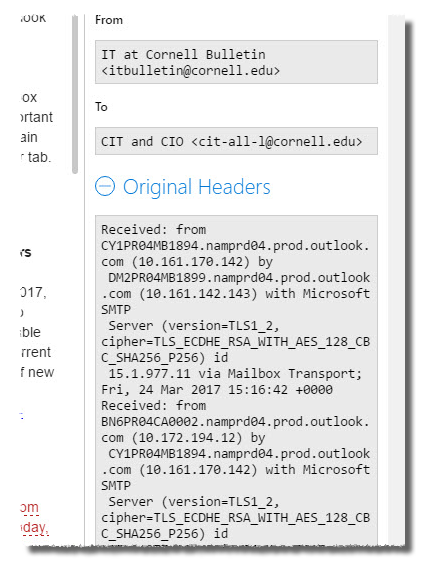 outlook view full headers